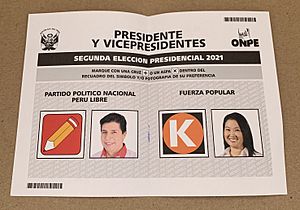 Ballot paper – 2021 Peruvian presidential election