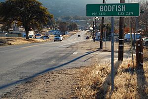 Bodfish California guide sign