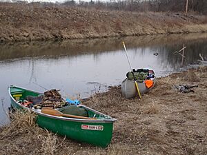 Canoes at The Big Bureau Creek