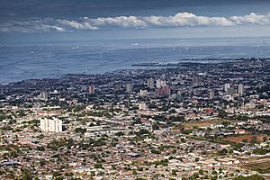 Panorama view of downtown San Matias area and Lake Maracaibo