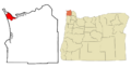 Clatsop County Oregon Incorporated and Unincorporated areas Warrenton Highlighted