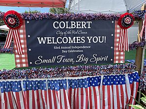 Colbert, GA - Independence Day Welcome Platform Sign