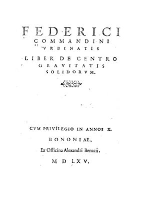 Commandino - Liber de centro gravitatis solidorum, 1565 - 1251251
