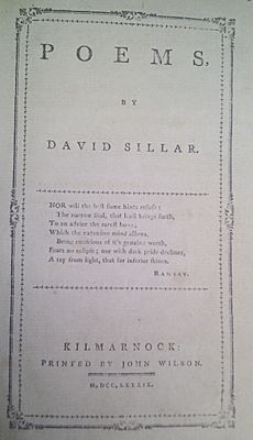 David Sillar's Poems Title Page - 1789