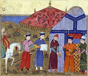 Djengiz Khân et les envoyés chinois