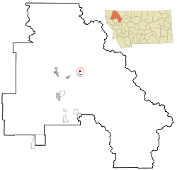 Location of Coram, Montana