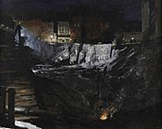 GW Bellows Aushubarbeiten bei Nacht 1909