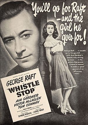 George Raft and Ava Gardner in 'Whistle Stop', 1946