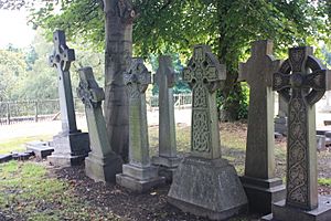Group of Celtic crosses by McGlashen, Warriston Cemetery