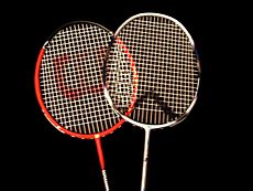 Heads of badminton raquets