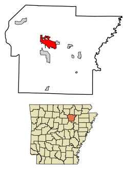 Location of Batesville in Independence County, Arkansas.