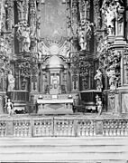 Interior of the Cathedral, Mexico City, Mexico, showing the rear altar, ca.1905-1910 (CHS-657)