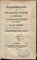 Lacroix, Sylvestre François – Traité élémentaire de trigonométrie rectiligne et sphérique, et d'application de l'algèbre à la géométrie, 1813 – BEIC 763305
