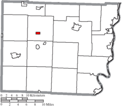 Location of Morristown in Belmont County