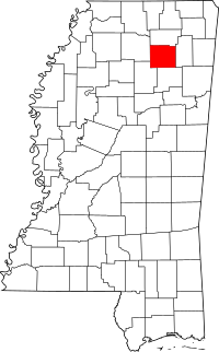 Map of Mississippi highlighting Pontotoc County