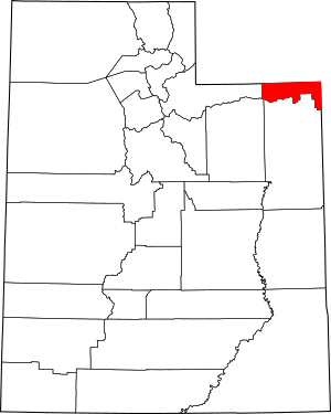 Map of Utah highlighting Daggett County