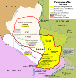 Map of the Paraguayan War 1864-1870