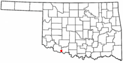 Location of Grandfield, Oklahoma