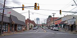 Main Street (West Virginia Route 16) in downtown Oak Hill in 2007