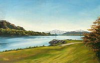 Ohio river painting HRoe 2002