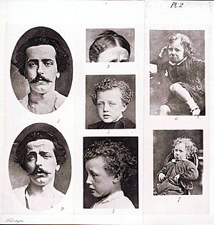 Plate depicting emotions of grief from Charles Darwin's book The Expression of the Emotions