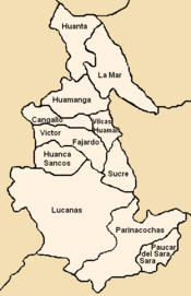 Provinces of the Ayacucho region in Peru