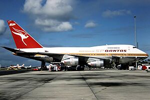 Qantas Boeing 747SP (VH-EAB) at Adelaide Airport