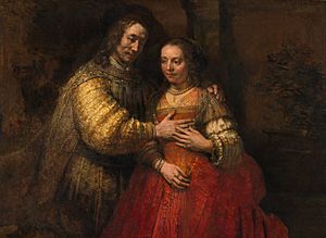 Rembrandt Harmensz. van Rijn - Portret van een paar als oudtestamentische figuren, genaamd 'Het Joodse bruidje' - Google Art Project