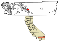 Location of Coachella in Riverside County, California