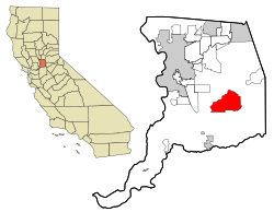 Location in Sacramento County and the state of California
