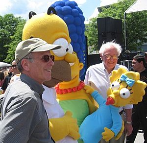 Senator Bernie Sanders and Congressman Peter Welch at the premier of the Simpsons