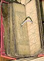 Sinhala palm-leaf medical manuscripts, open leaves, large image.