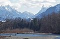 Skykomish River and Cascade Mountains from Sultan, WA