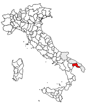 Location of Province of Taranto
