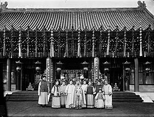 The Qing Dynasty Cixi Imperial Dowager Empress of China with Attendant