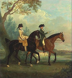 Thomas Gooch - Marcia Pitt and Her Brother George Pitt, Later 2nd Baron Rivers, Riding in the Park at Stratfield Sa... - Google Art Project