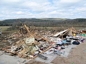 Tornado damage Clinton