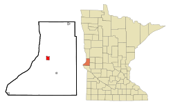 Location of Wheatonwithin Traverse County, Minnesota
