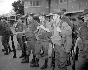 Troops of Royal Australian Regiment After Arrival at Tan Son Nhut Airport