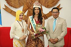West Java Province Government Image - Miss International 2017 Kevin Lilliana Junaedy With Governor of West Java Ridwan Kamil