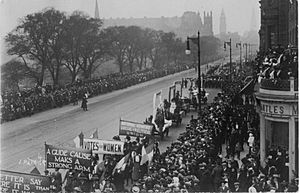 "The Great Procession and Women's Demonstration", 1909 on Princes Street, Edinburgh