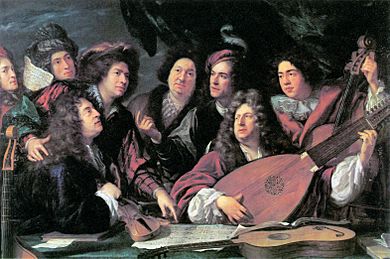 'Portrait of several musicians and artists' by François Puget 1688 - Brunel 1980 p31