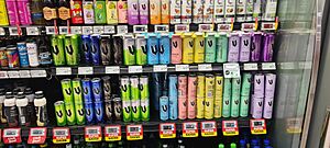 A variety of V brand energy drinks