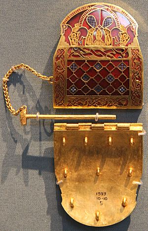 Anglo-Saxon Shoulder Clasp from Sutton Hoo Burial, 625-630 AD