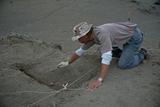 Archaeologist in Catlow Valley, Oregon