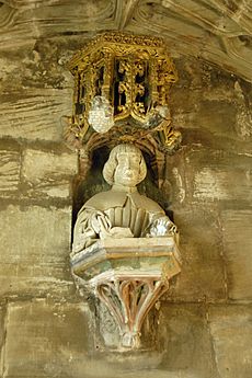 Arthur Vernon bust in St Bartholomew's Church, Tong, Shropshire