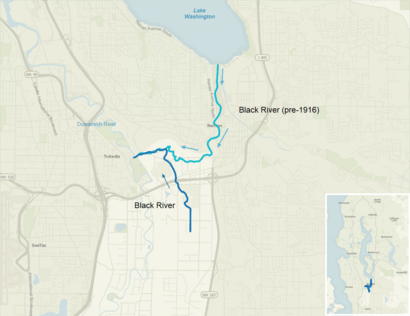 Black River pre-1916 and 2013 map