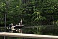 Boaters on Loon Lake in Chester, New York
