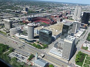 Busch Stadium from top of the Gateway Arch