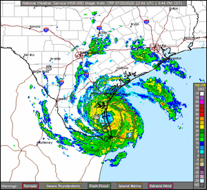 CRP loop-Hurricane Hanna landfall 2020